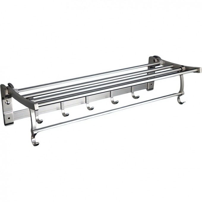 Держатель для полотенец FRAP с полкой и крючками, поворотный, хром F808