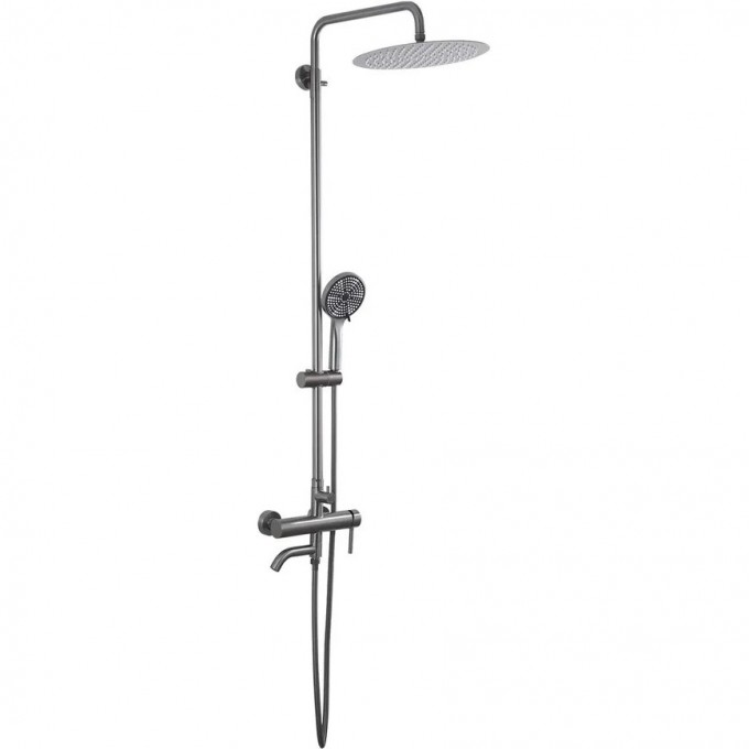 Душевая стойка со смесителем FRAP H807-9 оружейная сталь F24807-9