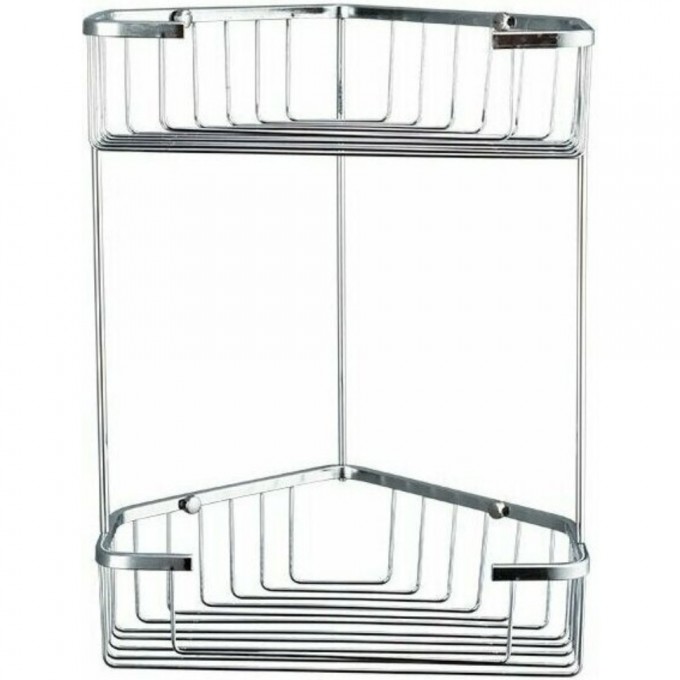 Металлическая полка Frap 2-ярусная угловая хром F335-1