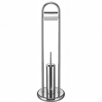 Напольный ёршик FRAP F903 с бумагодержателем, хром
