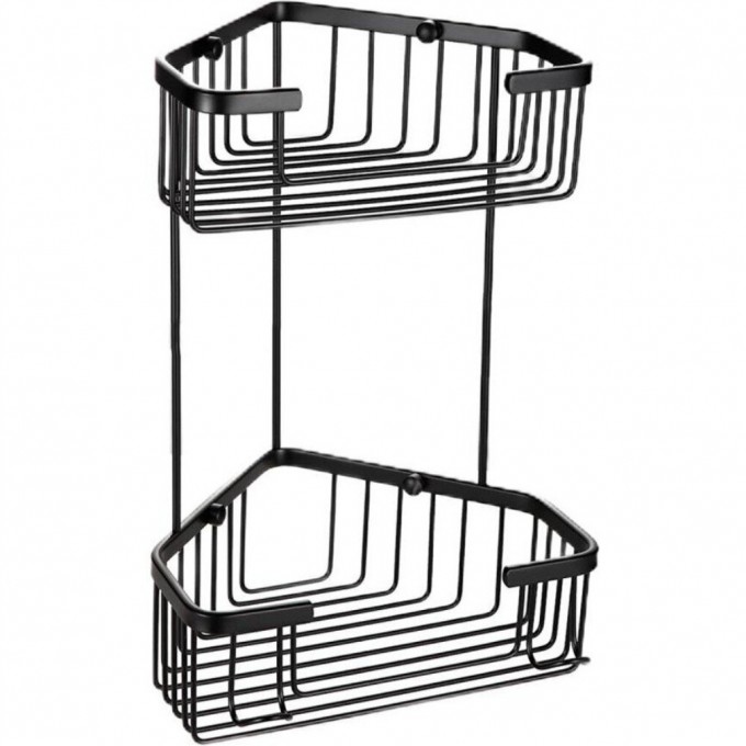 Полка FRAP 2-ярусная угловая, черный F351-16