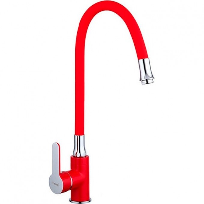 Смеситель для кухни FRAP H43 с гибким изливом красный/хром Ф35 F4043