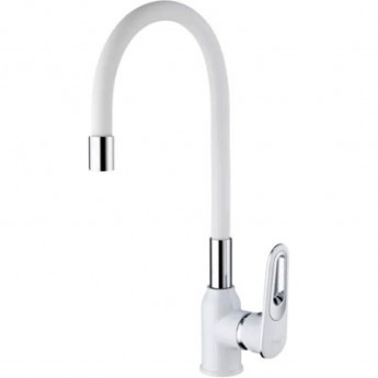 Смеситель для кухни FRAP H49 F4049 с гибким изливом белый/хром Ф35