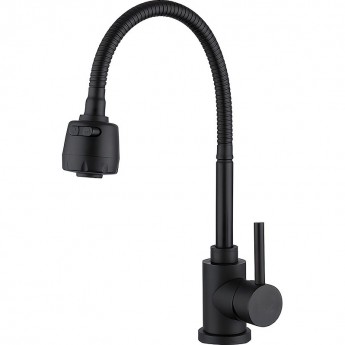 Смеситель для кухни FRAP F40993-6 с гибким изливом чёрный