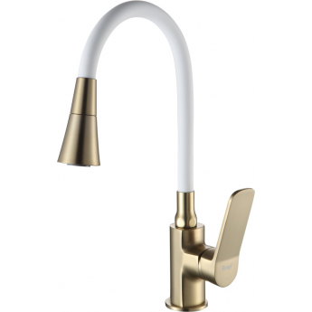 Смеситель для кухни с гибким изливом FRAP F4462-3 белый